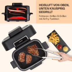 Combo Air Grill-Heißluftfritteuse 5 Programme 1500 Watt 4,5 L Grillkorb 2,5 L Frittierkorb -Klarstein 10041330 de 0005 usp