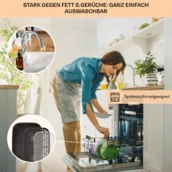 Combo Air Grill-Heißluftfritteuse 5 Programme 1500 Watt 4,5 L Grillkorb 2,5 L Frittierkorb -Klarstein 10041330 de 0006 usp