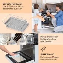 Vita Pro Heißluftfritteuse Dampfgaren 2450 W 18 Ltr 800 Ml Wassertank -Klarstein 10041334 de 0005 usp