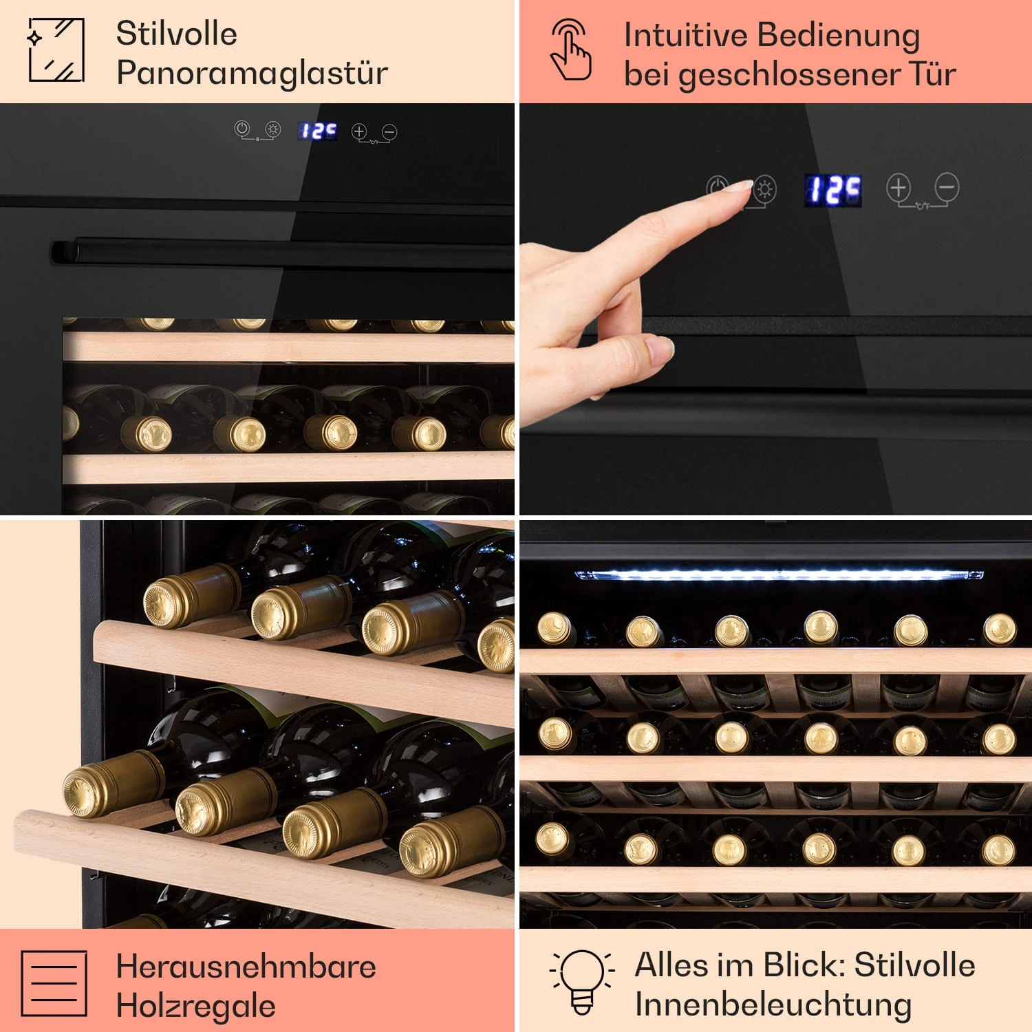 Vinsider 30 Built-In Uno Einbau-Weinkühlschrank 30 Flaschen 77 Ltr Edelstahl 7 Vinsider 30 Built-In Uno Einbau-Weinkühlschrank 30 Flaschen 77 Ltr Edelstahl – Bild 5