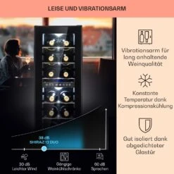Shiraz 12 Duo Weinkühlschrank 2 Zonen 42L/12 Flaschen 5-12 / 12-18 °C Touch 13 Shiraz 12 Duo Weinkühlschrank 2 Zonen 42L/12 Flaschen 5-12 / 12-18 °C Touch -Klarstein 10041361 de 0004 usp