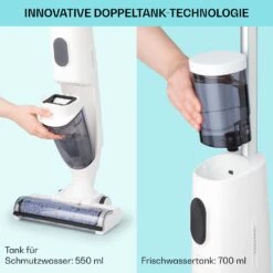 Caswell Nass-/Trockensauger Kabellos Akkubetrieben LED-Display -Klarstein 10041366 de 0007 usp