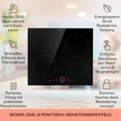 Magnichef 4 Einbaukochfeld Induktion 4 Zonen 7000W Glaskeramik -Klarstein 10041380 de 0002 usp