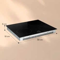 Magnichef 4 Einbaukochfeld Induktion 4 Zonen 7000W Glaskeramik -Klarstein 10041380 yy 0009 dimensions