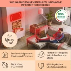 Wonderwall Santorini Smart Infrarot-Heizung 60x60cm 500W Timer IP24 -Klarstein 10041817 de 0004 usp