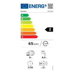 Havasia UV 8 Geschirrspüler UV-Licht Freistehend / Einbau 1620W -Klarstein 10041829 energy label