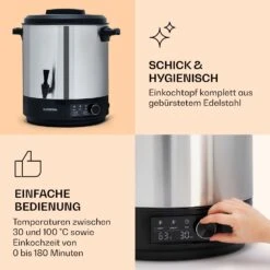 Abbey 25 Einkochautomat Getränkespender 25L 100°C 180min Edelstahl -Klarstein 10041838 de 0004 logo