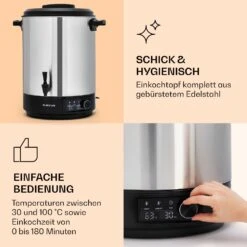 Abbey 40 Einkochautomat Getränkespender 40L 100°C 180min Edelstahl 13 Abbey 40 Einkochautomat Getränkespender 40L 100°C 180min Edelstahl -Klarstein 10041839 de 0004 logo