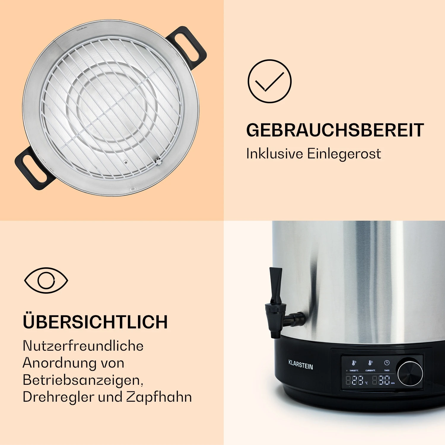 Abbey 60 Einkochautomat Getränkespender 60L 100°C 180min Edelstahl 8 Abbey 60 Einkochautomat Getränkespender 60L 100°C 180min Edelstahl – Bild 6