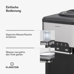 Aqueous Eiswürfelmaschine 3-in-1: Eiswürfel, Wasserspender: Heiß & Kalt 20 Kg/24h -Klarstein 10041845 de 0003 usp