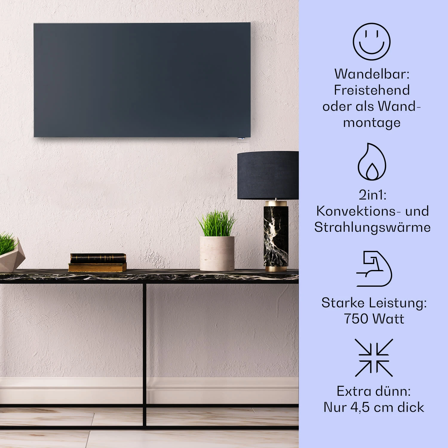 Taal Smart Hybrid-Infrarot-Heizung 105x56cm 750W Wochentimer IP24 4 Taal Smart Hybrid-Infrarot-Heizung 105x56cm 750W Wochentimer IP24 – Bild 2