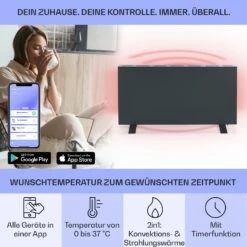 Taal Smart Hybrid-Infrarot-Heizung 105x56cm 750W Wochentimer IP24 12 Taal Smart Hybrid-Infrarot-Heizung 105x56cm 750W Wochentimer IP24 -Klarstein 10041870 de 0003 usp