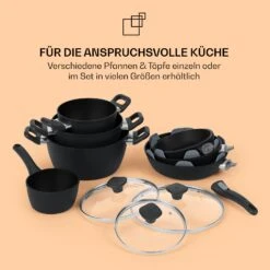Noto Endurance Kochtopf Ø28cm Geschmiedetes Aluminium Deckel Induktion PTFE-Antihaftbeschichtung -Klarstein 10045008 de 0008 usp