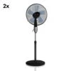 Summerjam Standventilator 2er-Set Standlüfter 50W 3 Stufen Schwarz