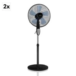 Summerjam Standventilator 2er-Set Standlüfter 50W 3 Stufen Schwarz