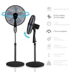 Summerjam Standventilator 2er-Set Standlüfter 50W 3 Stufen Schwarz -Klarstein 60002057 yy 0005 logo Klarstein Summerjam Standventilator schwarz