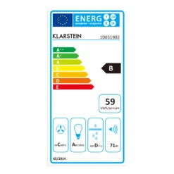 Balzac Dunstabzugshaube Umluftset 60cm 640m³/h Aktivkohlefilter -Klarstein 60002283 energy label