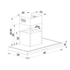 Finessa Dunstabzugshaube Umluftset 90cm 635 M³/h 2 Aktivkohlefilter -Klarstein 60002301 yy 0008 logo Klarstein Finessa Dunstabzugshaube Edelstahl