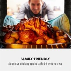 Gusteau Ignito Einbau-Ofen-Set Elektro / Gas 64Ltr Schwarz Edelstahl -Klarstein 60002595 yy 0005 logo Klarstein Gusteau Elektrischer Einbaubackofen schwarz