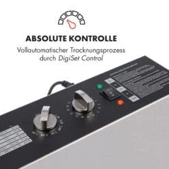 Master Jerky 16 Dörrautomat + Fleischhaken Set 1500W 40-90 °C 15h-Timer Edelstahl Silber -Klarstein 60002668 de 0004 logo